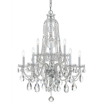 Traditional Crystal Ten Light Chandelier in Polished Chrome (60|1110-CH-CL-SAQ)