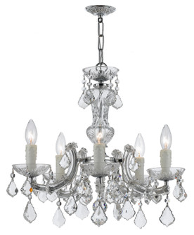 Maria Theresa Five Light Mini Chandelier in Polished Chrome (60|4376-CH-CL-SAQ) Maria Theresa Five Light Mini Chandelier in Polished Chrome (60|4376-CH-CL-SAQ)