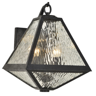 Glacier Two Light Outdoor Wall Sconce in Black Charcoal (60|GLA-9722-WT-BC)