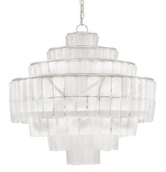 Sommelier Eight Light Chandelier in Contemporary Silver Leaf/Opaque White (142|9000-0160)
