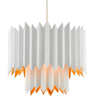 Syrie Five Light Chandelier in Sugar White/Painted Contemporary Gold (142|9000-0632)