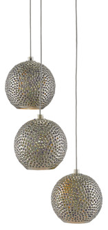 Giro Three Light Pendant in Painted Silver/Nickel/Blue (142|9000-0682)