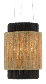 Viewforth Four Light Chandelier in Satin Black/Natural/Black/Smokewood (142|9000-0756)