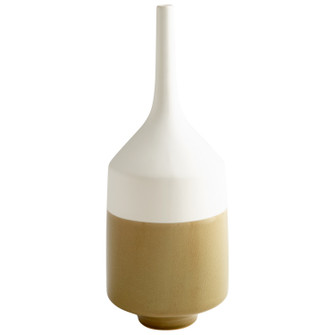 Groove Line Vase in White And Olive Crackle (208|06888)