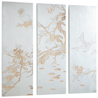 Osaka Wall Art in Silver Leaf And Natural Wood (208|07517)
