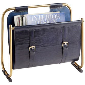 Magazine Rack in Blue And Antique Brass (208|10719)