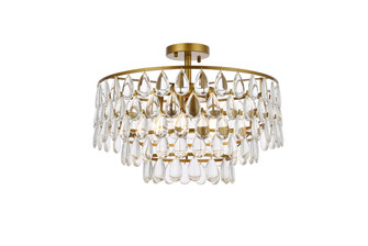 Mila Five Light Flush Mount in Brass (173|1103F20BR)