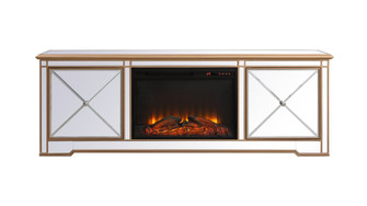 Modern TV Stand with Fireplace in Antique Gold (173|MF60172G-F1)