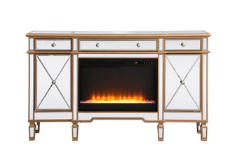 Contempo Credenza with Fireplace in Antique Gold (173|MF61060G-F2)