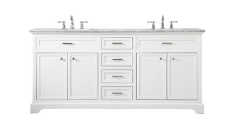 Americana Double Bathroom Vanity in White (173|VF15072DWH)