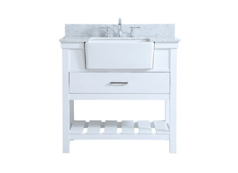 Clement Single Bathroom Vanity in White (173|VF60136WH-BS)