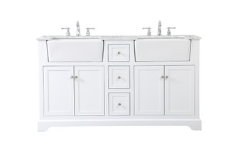 Franklin Double Bathroom Vanity in White (173|VF60260DWH)