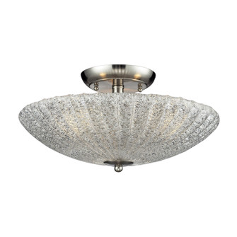 Luminese Three Light Semi Flush Mount in Satin Nickel (45|10271/3)