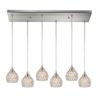 Kersey Six Light Pendant in Satin Nickel (45|10341/6RC)