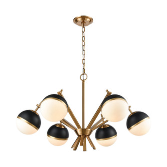 Blind Tiger Six Light Chandelier in Aged Brass (45|1141-074)