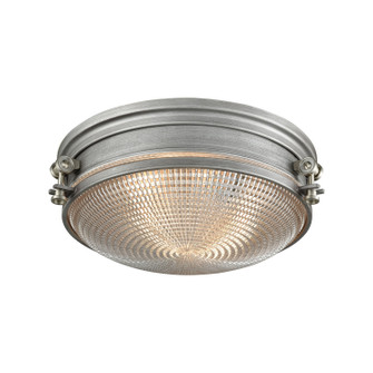 Sylvester Two Light Flush Mount in Weathered Zinc (45|16123/2)