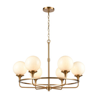 Beverly Hills Six Light Chandelier in Satin Brass (45|30146/6) Beverly Hills Six Light Chandelier in Satin Brass (45|30146/6)