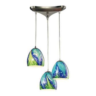 Colorwave Three Light Pendant in Satin Nickel (45|31445/3TB)