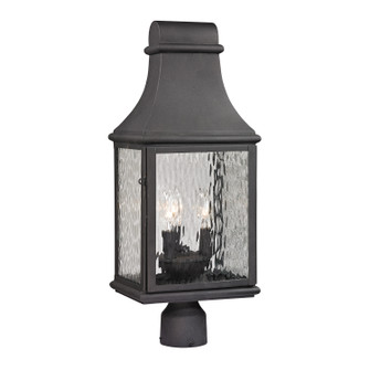 Forged Jefferson Three Light Outdoor Post Mount in Charcoal (45|47075/3)