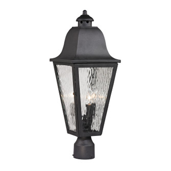 Forged Brookridge Three Light Outdoor Post Mount in Charcoal (45|47105/3)