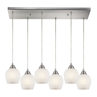 Fusion Six Light Pendant in Satin Nickel (45|528-6RC-WHT)