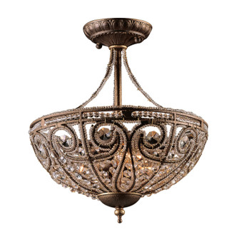 Elizabethan Three Light Semi Flush Mount in Dark Bronze (45|5964/3)