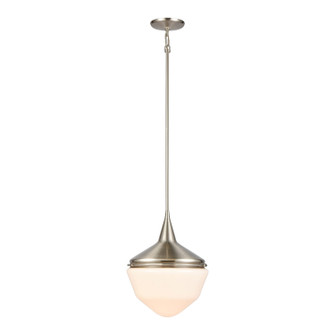 Mid Century Schoolhouse One Light Mini Pendant in Satin Nickel (45|69285/1)