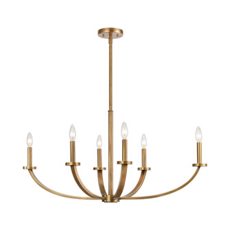 Erindale Six Light Linear Chandelier in Natural Brass (45|89048/6)