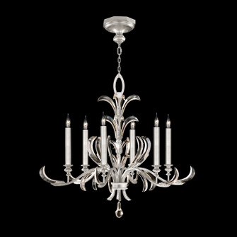 Beveled Arcs Six Light Chandelier in Silver Leaf (48|739140-SF4)