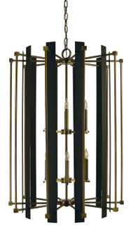 Louvre 12 Light Foyer Chandelier in Antique Brass with Matte Black (8|4806 AB/MBLACK)
