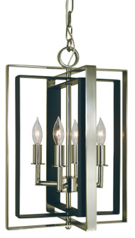 Symmetry Four Light Chandelier in Brushed Nickel with Matte Black (8|4860 BN/MBLACK)