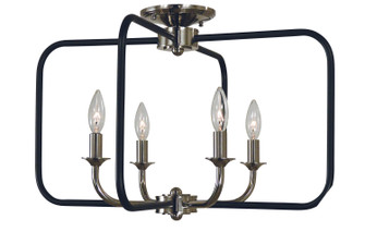 Boulevard Four Light Flush / Semi-Flush Mount in Antique Brass with Matte Black Accents (8|4913 AB/MBLACK)