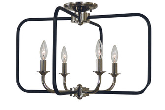 Boulevard Four Light Flush / Semi-Flush Mount in Polished Nickel with Matte Black Accents (8|4913 PN/MBLACK)