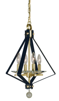 Ice Four Light Chandelier in Satin Brass with Matte Black Accents (8|4924 SB/MBLACK)