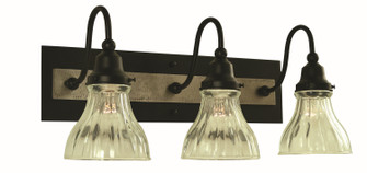 Houghton Three Light Wall Sconce in Matte Black and Antique Brass (8|5613 MBLACK/AB)