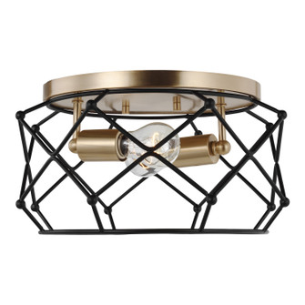 Zarra Two Light Flush Mount in Satin Brass (454|7534102-848)