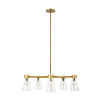 Moritz Five Light Chandelier in Burnished Brass (454|AEC1005BBS) Moritz Five Light Chandelier in Burnished Brass (454|AEC1005BBS)