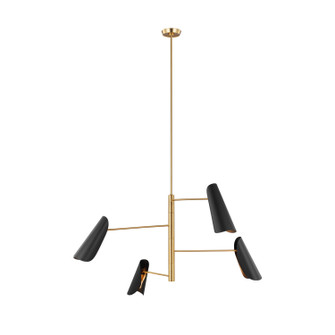 Tresa Four Light Chandelier in Midnight Black and Burnished Brass (454|AEC1024BBSMBK) Tresa Four Light Chandelier in Midnight Black and Burnished Brass (454|AEC1024BBSMBK)