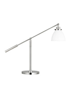 Wellfleet One Light Desk Lamp in Matte White and Polished Nickel (454|CT1101MWTPN1)