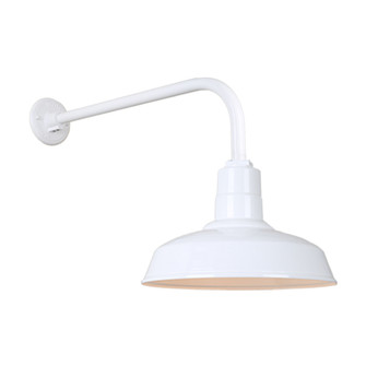 Warehouse One Light Outdoor Gooseneck Light in White (381|H-QSN15114-SA-93/QSNB-13-93)