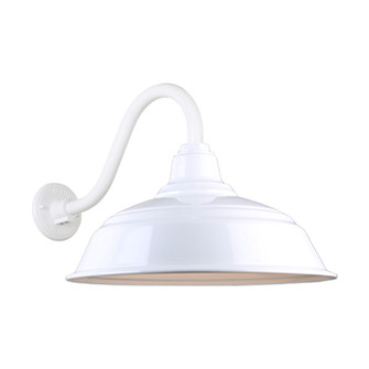 Warehouse One Light Outdoor Gooseneck Light in White (381|H-QSN15117-SA-93/QSNB-42-93)