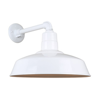 Warehouse One Light Outdoor Gooseneck Light in White (381|H-QSN15118-SA-93/QSNB-44-93)