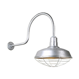 Warehouse One Light Outdoor Gooseneck Light in Galvanized (381|H-QSN15118-SA-96/QSNHL-C-96/QSNWGR-18``-96)