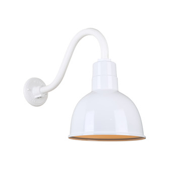 Deep Bowl Shade One Light Outdoor Gooseneck Light in White (381|H-QSN16110-SA-93/QSNB-42-93)