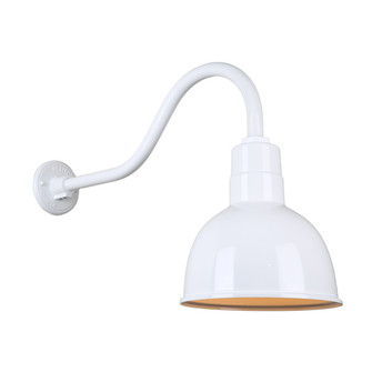 Deep Bowl Shade One Light Outdoor Gooseneck Light in White (381|H-QSN16110-SA-93/QSNHL-A-93)