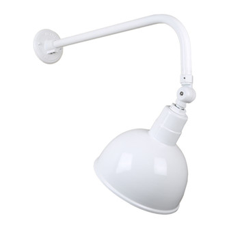 Deep Bowl Shade One Light Outdoor Gooseneck Light in White (381|H-QSN16112-SA-93/QSNB-13-93/QSNSK-93)