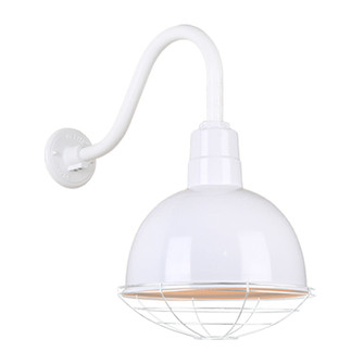 Deep Bowl Shade One Light Outdoor Gooseneck Light in White (381|H-QSN16112-SA-93/QSNB-42-93/QSNWGR-12``-93)