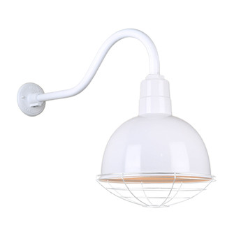 Deep Bowl Shade One Light Outdoor Gooseneck Light in White (381|H-QSN16112-SA-93/QSNHL-A-93/QSNWGR-12``-93)