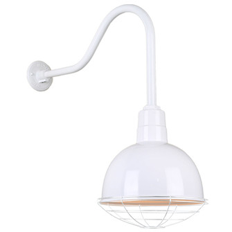 Deep Bowl Shade One Light Outdoor Gooseneck Light in White (381|H-QSN16112-SA-93/QSNHL-H-93/QSNWGR-12``-93)