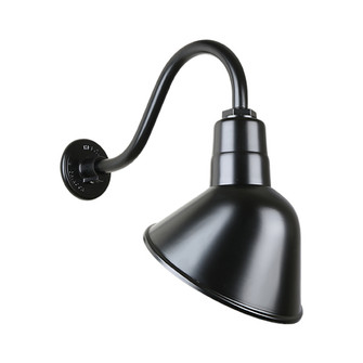 Angle Shade One Light Outdoor Gooseneck Light in Black (381|H-QSN18110-SA-91/QSNB-42-91)